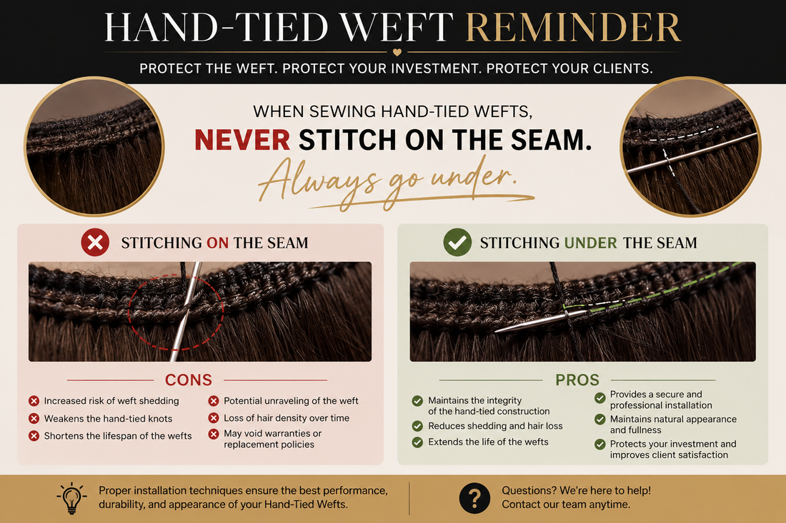 NEVER STITCH ON THE SEAM